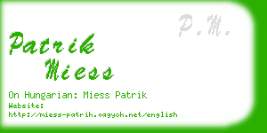 patrik miess business card